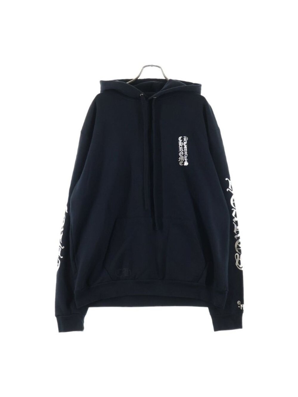 Chrome Hearts White Foil Hoodie Arm Logo Print Pullover Black Silver